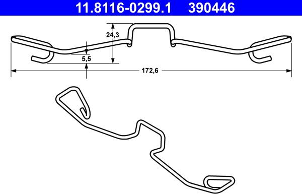 ATE 11.8116-0299.1 - Molla, Pinza freno www.autoricambi360.it