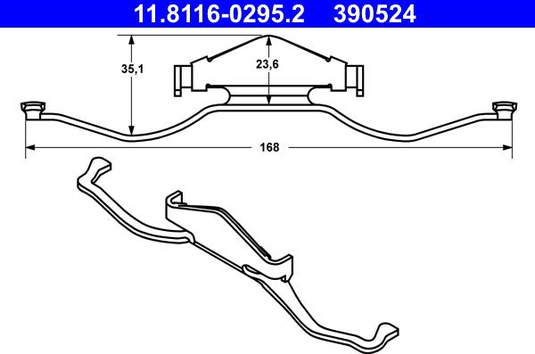 ATE 11.8116-0295.2 - Molla, Pinza freno www.autoricambi360.it