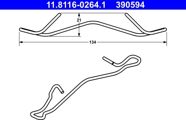 ATE 11.8116-0264.1 - Molla, Pinza freno www.autoricambi360.it