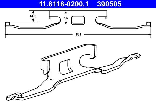 ATE 11.8116-0200.1 - Molla, Pinza freno www.autoricambi360.it