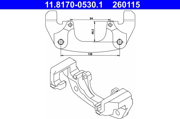 ATE 11.8170-0530.1 - Supporto, Pinza freno www.autoricambi360.it