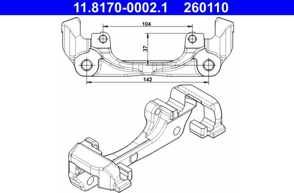 ATE 11.8170-0002.1 - Supporto, Pinza freno www.autoricambi360.it