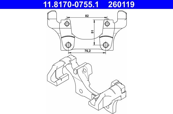 ATE 11.8170-0755.1 - Supporto, Pinza freno www.autoricambi360.it