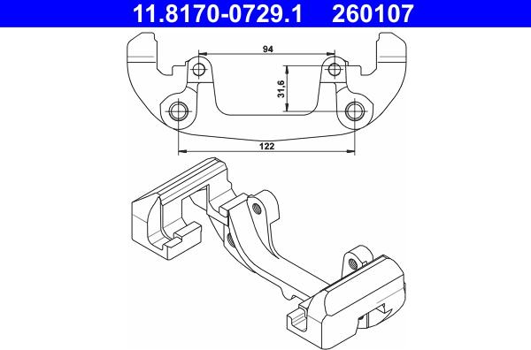 ATE 11.8170-0729.1 - Supporto, Pinza freno www.autoricambi360.it