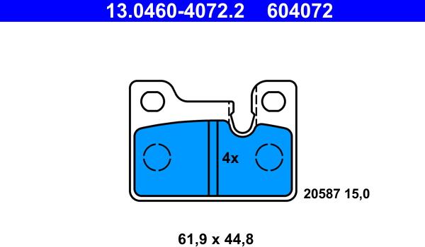 ATE 13.0460-4072.2 - Kit pastiglie freno, Freno a disco www.autoricambi360.it
