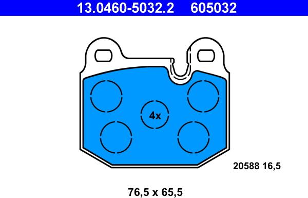 ATE 13.0460-5032.2 - Kit pastiglie freno, Freno a disco www.autoricambi360.it