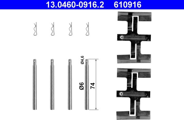 ATE 13.0460-0916.2 - Kit accessori, Pastiglia freno www.autoricambi360.it