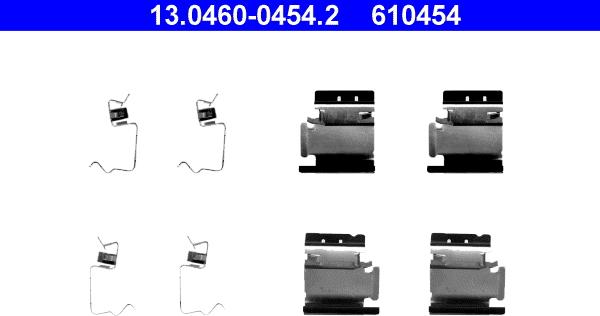 ATE 13.0460-0454.2 - Kit accessori, Pastiglia freno www.autoricambi360.it