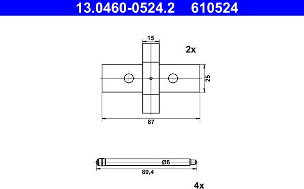 ATE 13.0460-0524.2 - Kit accessori, Pastiglia freno www.autoricambi360.it