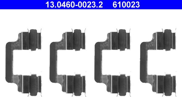 ATE 13.0460-0023.2 - Kit accessori, Pastiglia freno www.autoricambi360.it