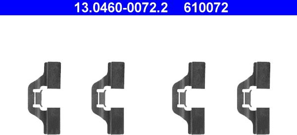 ATE 13.0460-0072.2 - Kit accessori, Pastiglia freno www.autoricambi360.it