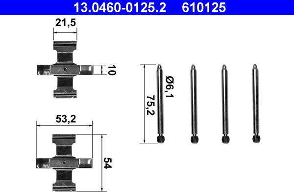 ATE 13.0460-0125.2 - Kit accessori, Pastiglia freno www.autoricambi360.it