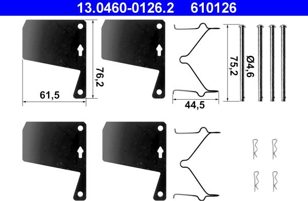 ATE 13.0460-0126.2 - Kit accessori, Pastiglia freno www.autoricambi360.it