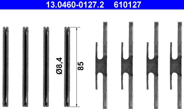 ATE 13.0460-0127.2 - Kit accessori, Pastiglia freno www.autoricambi360.it