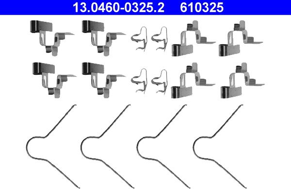 ATE 13.0460-0325.2 - Kit accessori, Pastiglia freno www.autoricambi360.it