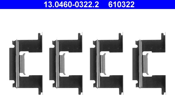 ATE 13.0460-0322.2 - Kit accessori, Pastiglia freno www.autoricambi360.it