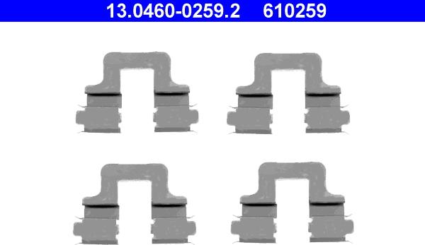ATE 13.0460-0259.2 - Kit accessori, Pastiglia freno www.autoricambi360.it