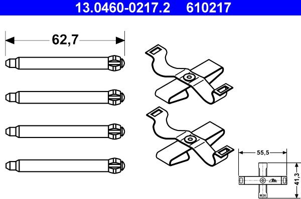 ATE 13.0460-0217.2 - Kit accessori, Pastiglia freno www.autoricambi360.it