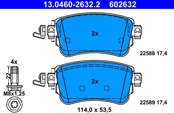 ATE 13.0460-2632.2 - Kit pastiglie freno, Freno a disco www.autoricambi360.it