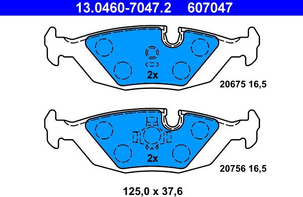 ATE 13.0460-7047.2 - Kit pastiglie freno, Freno a disco www.autoricambi360.it
