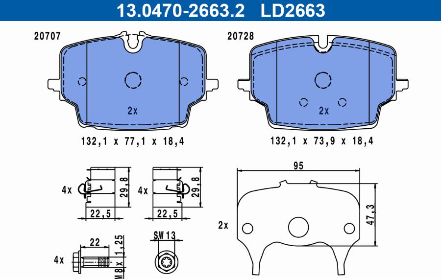 ATE 13.0470-2663.2 - Kit pastiglie freno, Freno a disco www.autoricambi360.it