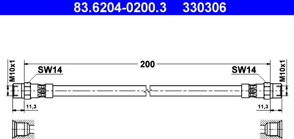 ATE 83.6204-0200.3 - Flessibile del freno www.autoricambi360.it