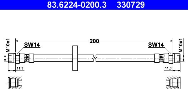 ATE 83.6224-0200.3 - Flessibile del freno www.autoricambi360.it