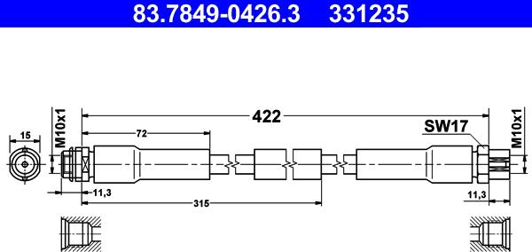 ATE 83.7849-0426.3 - Flessibile del freno www.autoricambi360.it