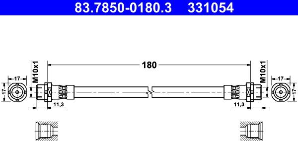 ATE 83.7850-0180.3 - Flessibile del freno www.autoricambi360.it