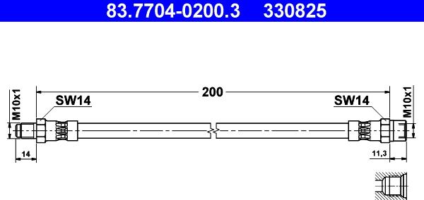 ATE 83.7704-0200.3 - Flessibile del freno www.autoricambi360.it