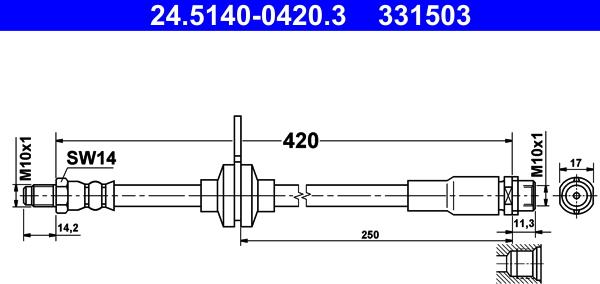 ATE 24.5140-0420.3 - Flessibile del freno www.autoricambi360.it