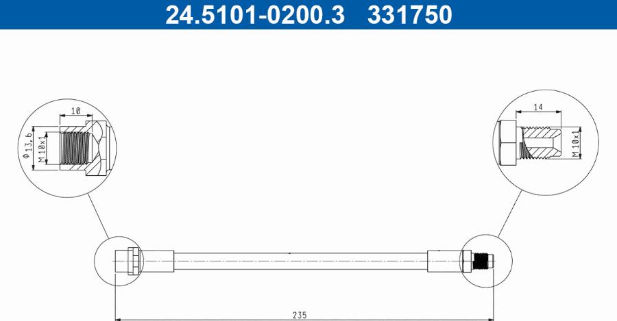 ATE 24.5101-0200.3 - Flessibile del freno www.autoricambi360.it
