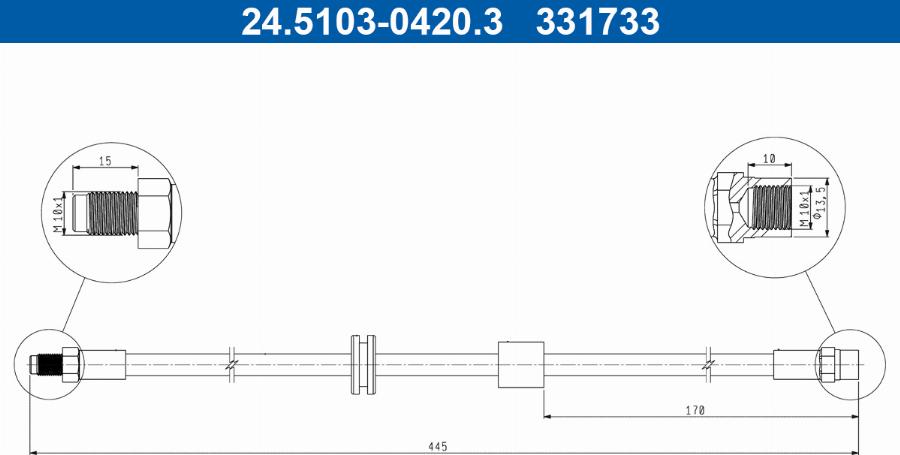 ATE 24.5103-0420.3 - Flessibile del freno www.autoricambi360.it