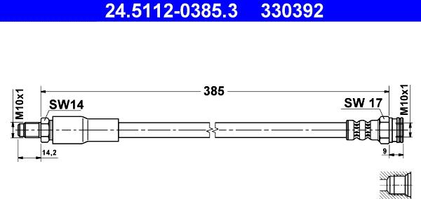 ATE 24.5112-0385.3 - Flessibile del freno www.autoricambi360.it