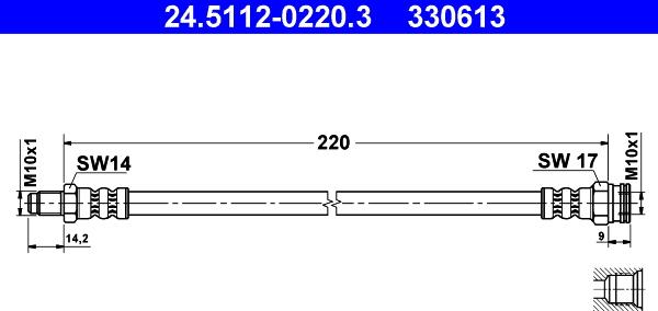 ATE 24.5112-0220.3 - Flessibile del freno www.autoricambi360.it