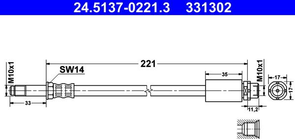 ATE 24.5137-0221.3 - Flessibile del freno www.autoricambi360.it
