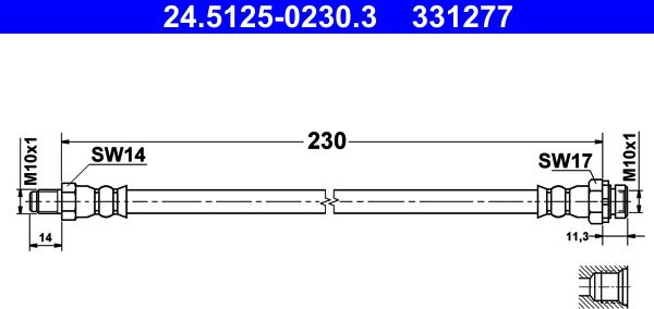 ATE 24.5125-0230.3 - Flessibile del freno www.autoricambi360.it