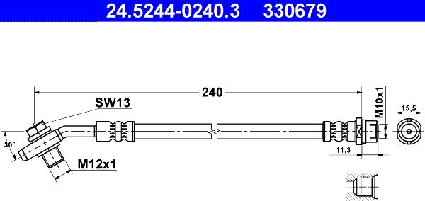 ATE 24.5244-0240.3 - Flessibile del freno www.autoricambi360.it
