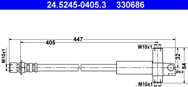 ATE 24.5245-0405.3 - Flessibile del freno www.autoricambi360.it