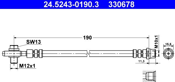 ATE 24.5243-0190.3 - Flessibile del freno www.autoricambi360.it