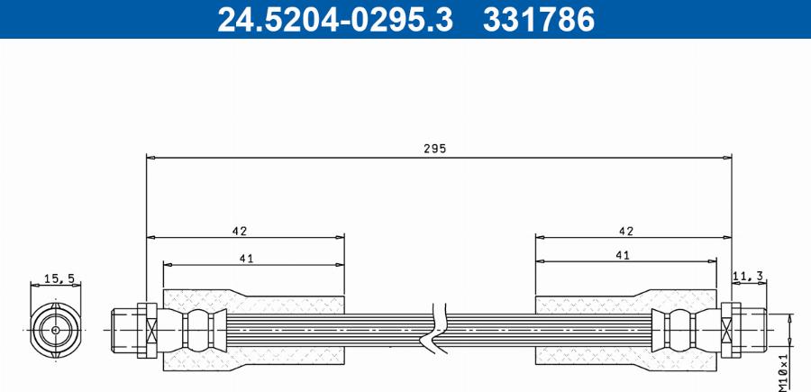 ATE 24.5204-0295.3 - Flessibile del freno www.autoricambi360.it