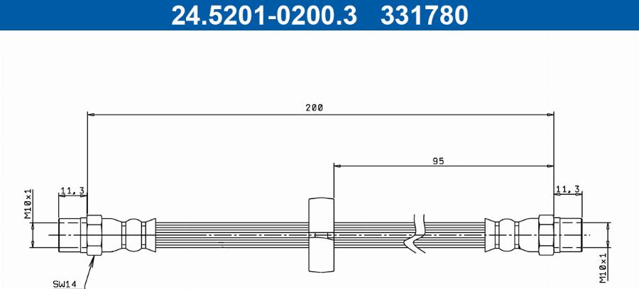 ATE 24.5201-0200.3 - Flessibile del freno www.autoricambi360.it