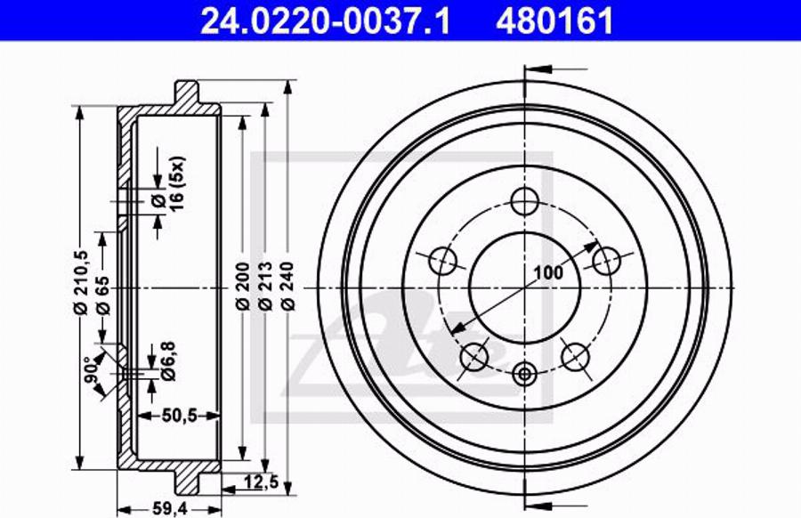 ATE 24.0101-3802.2 - Kit accessori, Pinza freno www.autoricambi360.it