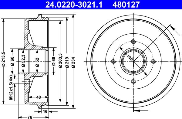ATE 24.0220-3021.1 - Tamburo freno www.autoricambi360.it