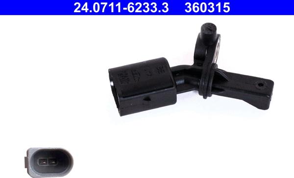 ATE 24.0711-6233.3 - Sensore, N° giri ruota www.autoricambi360.it
