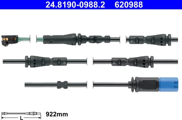 ATE 24.8190-0988.2 - Contatto segnalazione, Usura past. freno / mat. d'attrito www.autoricambi360.it