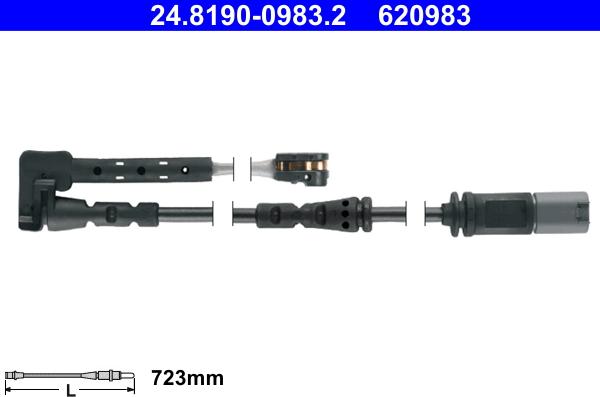 ATE 24.8190-0983.2 - Contatto segnalazione, Usura past. freno / mat. d'attrito www.autoricambi360.it