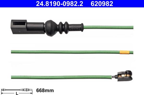 ATE 24.8190-0982.2 - Contatto segnalazione, Usura past. freno / mat. d'attrito www.autoricambi360.it