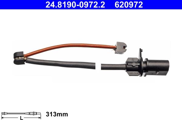 ATE 24.8190-0972.2 - Contatto segnalazione, Usura past. freno / mat. d'attrito www.autoricambi360.it