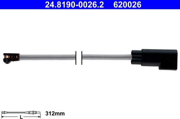ATE 24.8190-0026.2 - Contatto segnalazione, Usura past. freno / mat. d'attrito www.autoricambi360.it